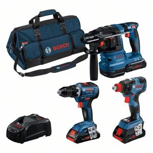 Bosch Combo set 3 kosi. 18V: GSR 18V-55 + GDX 18V-200 + GBH 18V-22, 3x PC 4.0 + polnilec + torba